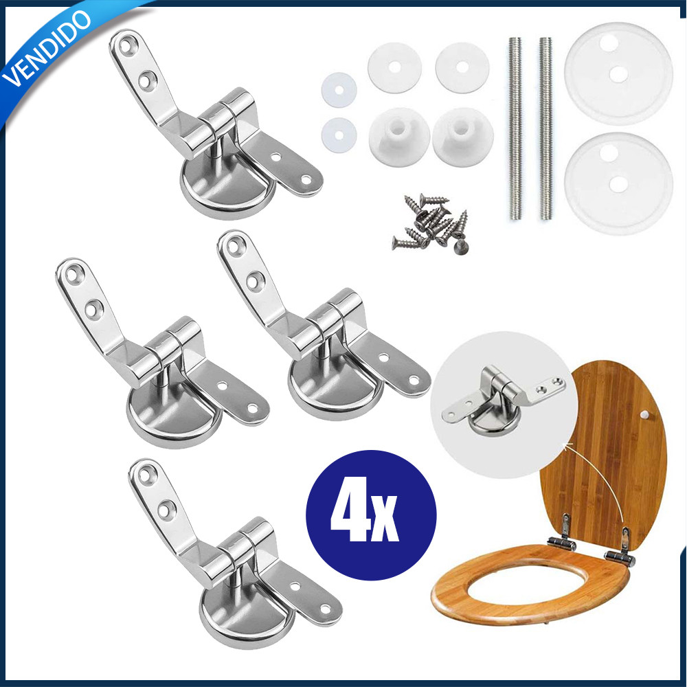 4x Dobradiça da tampa do WC Dobradiça do suporte fixo Liga de zinco