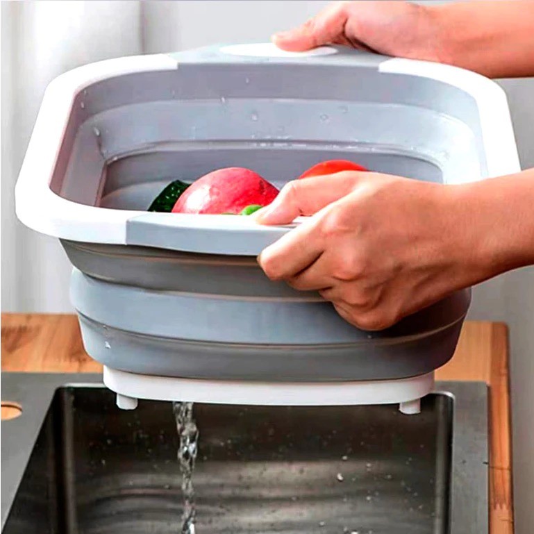 Bacia Silicone Balde Tabua Peixe Roupa Corta Faca Casa Alimento Lava Cozinha Concha Pegadores