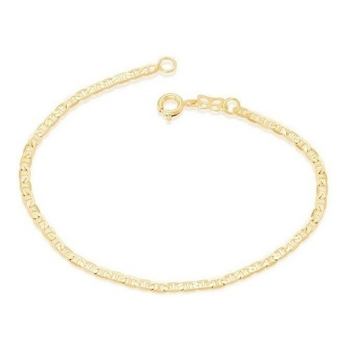 Pulseira Rommanel Masculina Fio Elo Longo Diamantado 550428 Cor Dourado