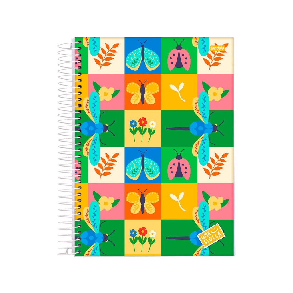 Caderno 15 Matéria Universitario Feminino 240 Folhas Stella - Jandaia' MODELO:JARDIM