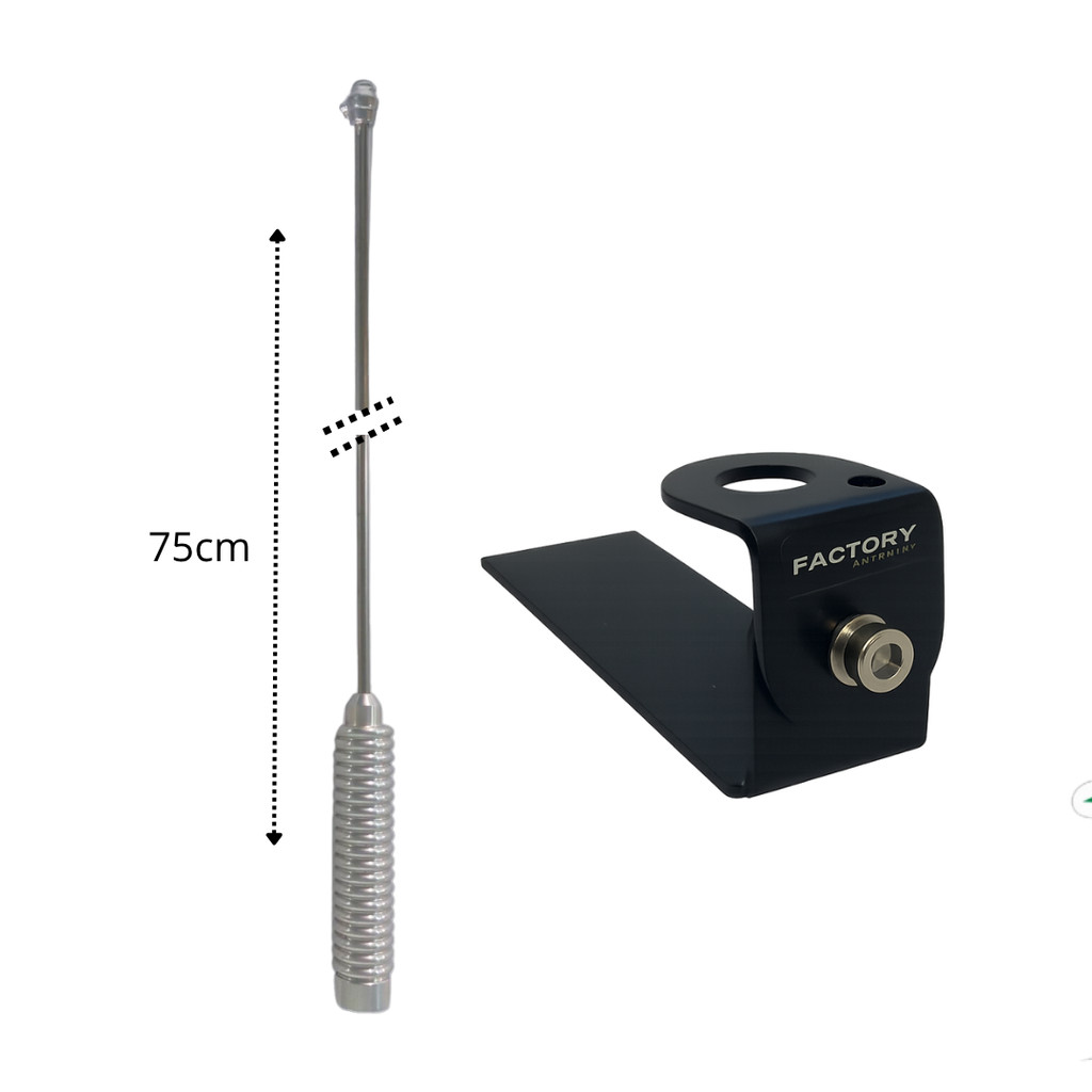 Kit Antena PX Enfeite 75cm + Suporte Adaptação p Caminhonete