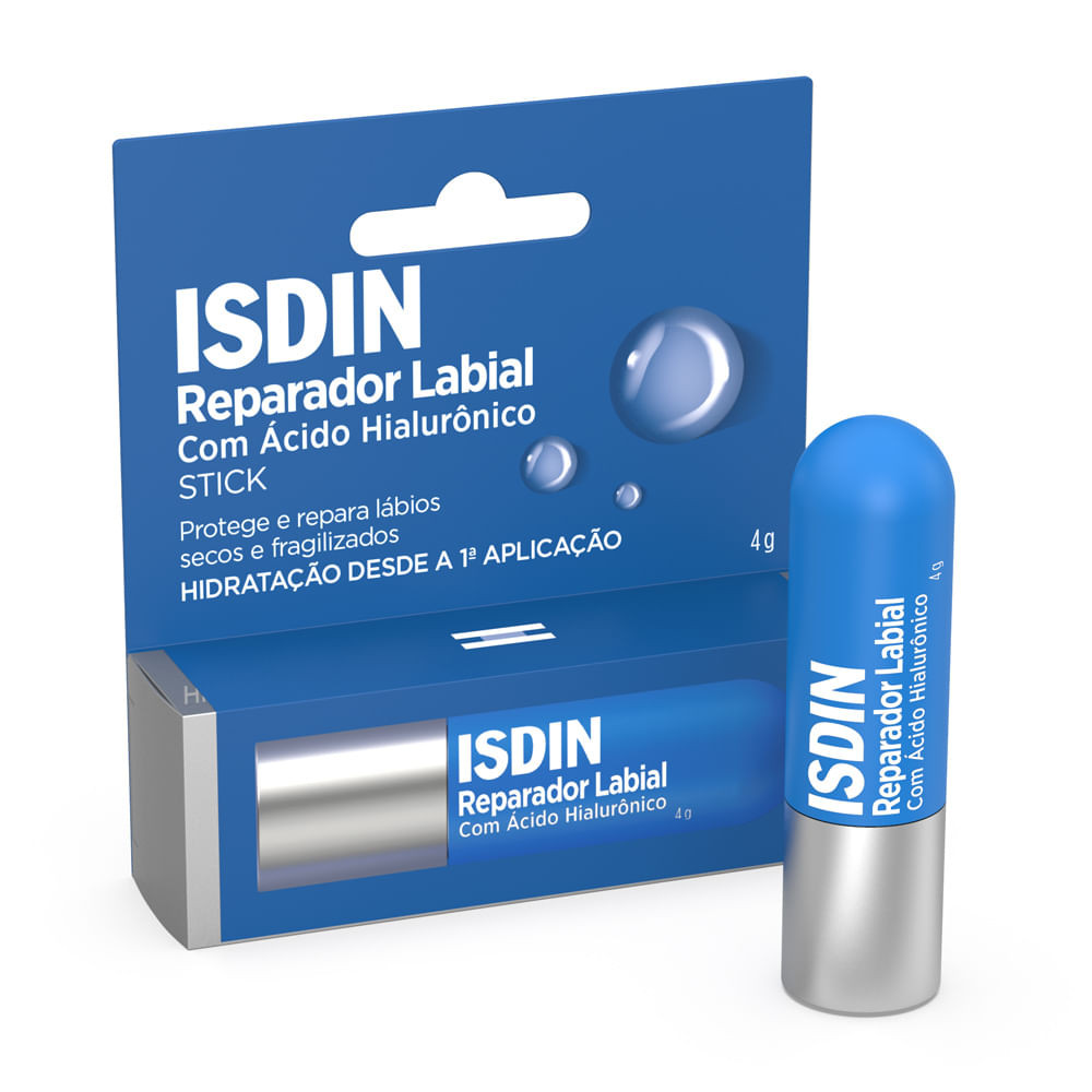 Reparador Labial Isdin com Acido Hialurônico Stick 4g - Beauty