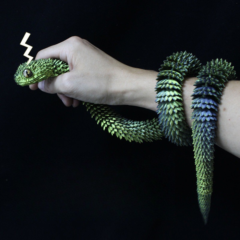 60cm Impressão 3D Articulação Móvel Super Longo Animal Mão Escritório Moda Jogar Simulação Cobra Tenda Popular Meninos B em Oferta na Shopee