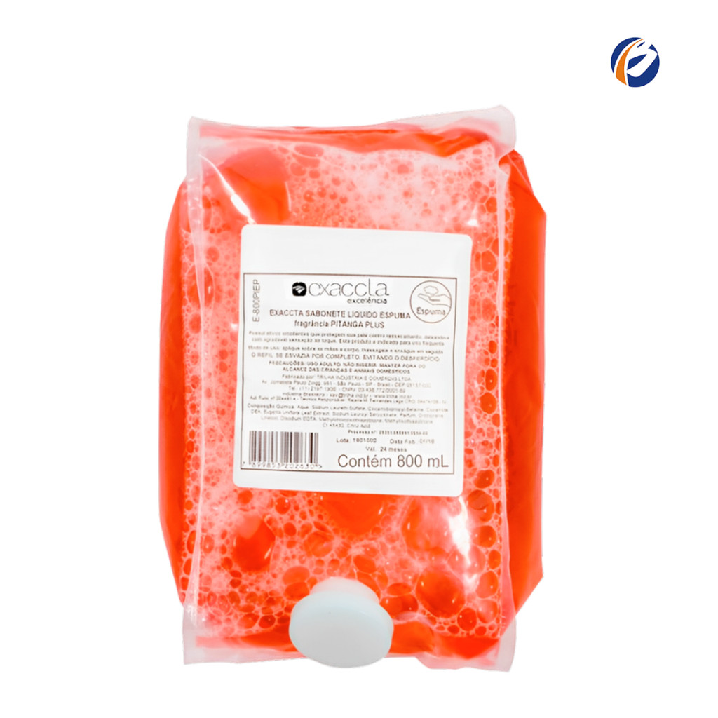 Sabonete Espuma Refil Pitanga 800ml Exaccta Plus Trilha - Beauty