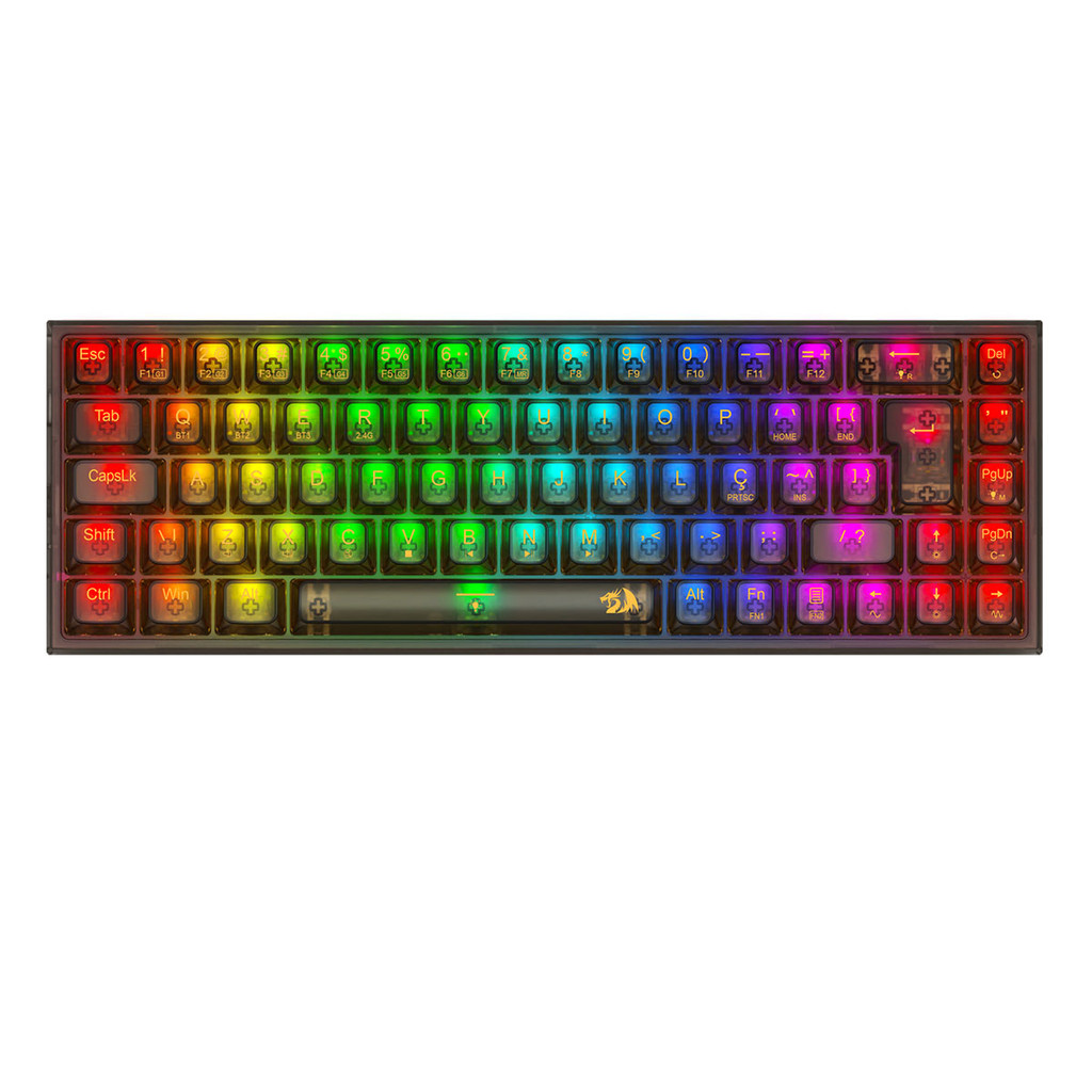 TECLADO MECANICO GAMER CASTOR PRO RGB WIRELESS SWITCH CRYSTAL REDRAGON K631CTB-RGB-PRO PRETO