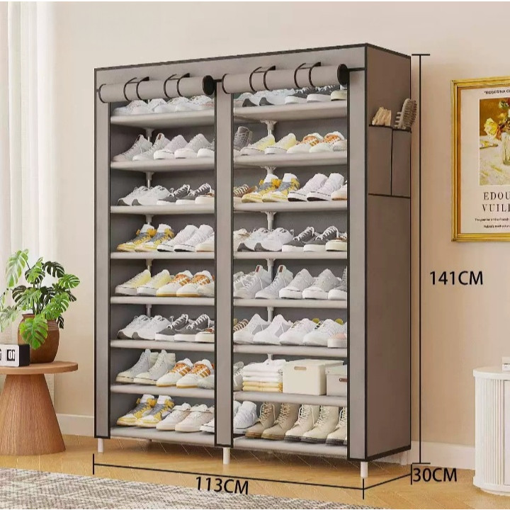 Sapateira Dobrável de 9 Andares Duplo com Capa e Fechamento em Oferta na Shopee