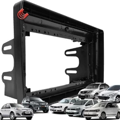 Moldura para Central Multimidia MP5 9 polegadas 2din 1din Golf Polo Fox Fiesta Ecosport C3 307 Bora