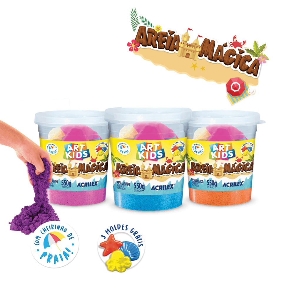 Areia Mágica Cinética 550g Art Kids - Acrilex