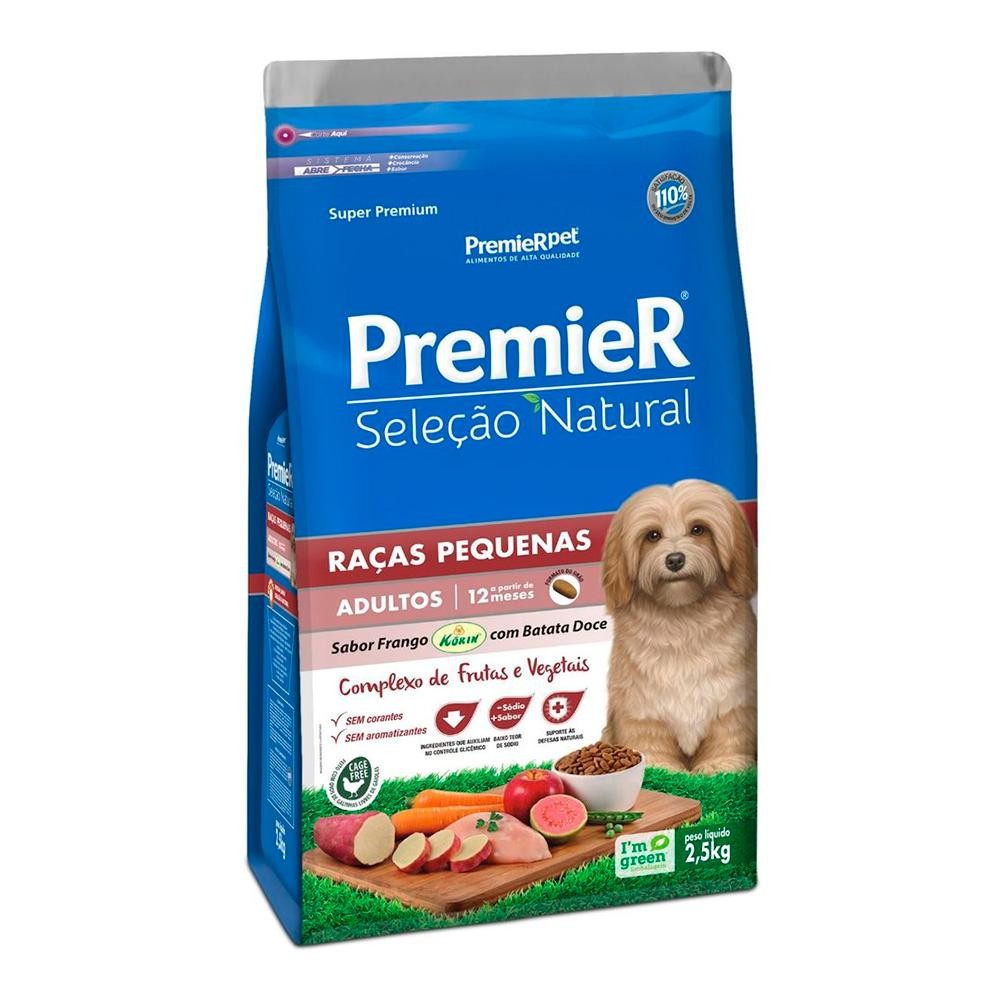 Ração PremieR Cães Adultos Porte Pequeno Frango Korin com Batata Doce 2,5Kg