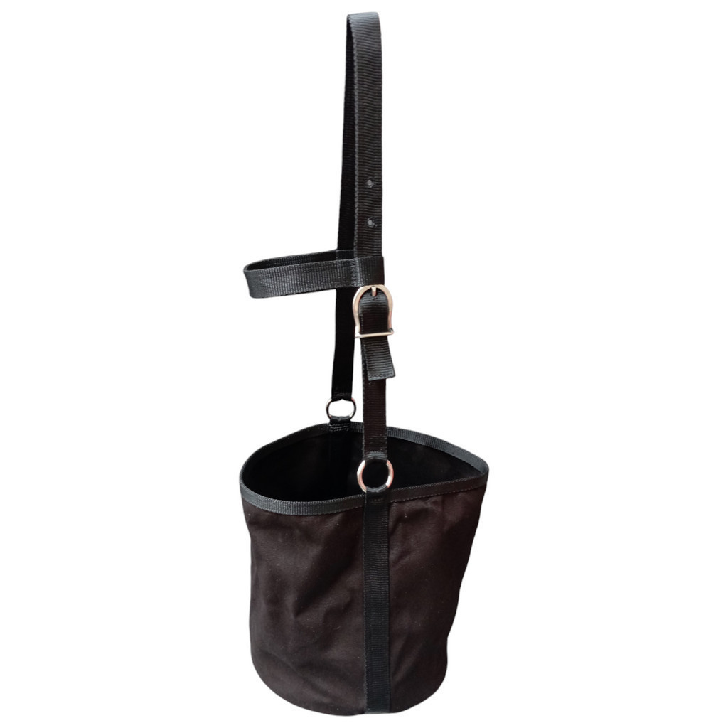 Bornal Porta Capim Para Cavalos Lona Resistente Vaquejada regulagem fivela