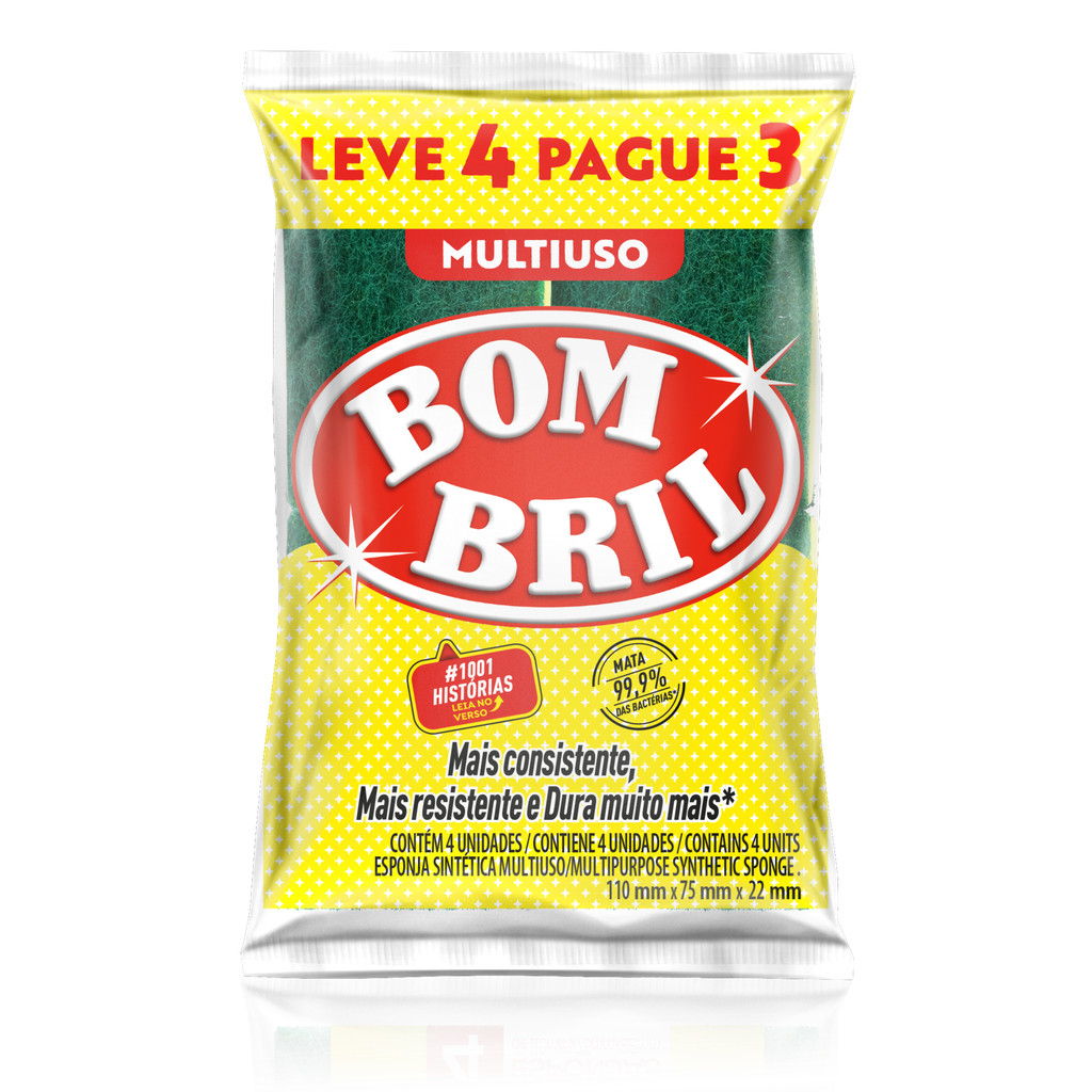 Esponja Bom Bril Multiuso Leve 4 Pague 3 em Oferta na Shopee