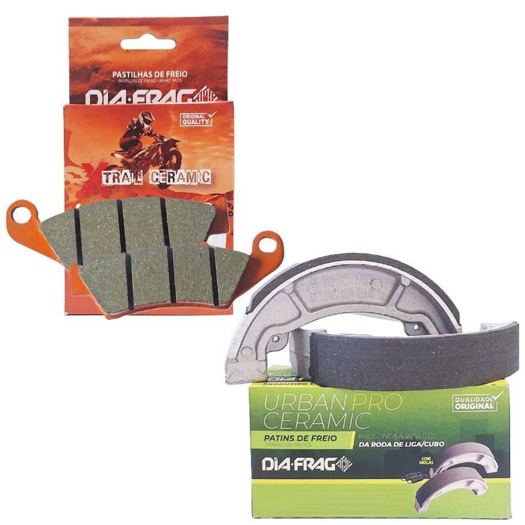 Kit Pastilhas e Lonas de Freio Nxr 150 Bros / Crf 230 Diafrag Cerâmica em Oferta na Shopee