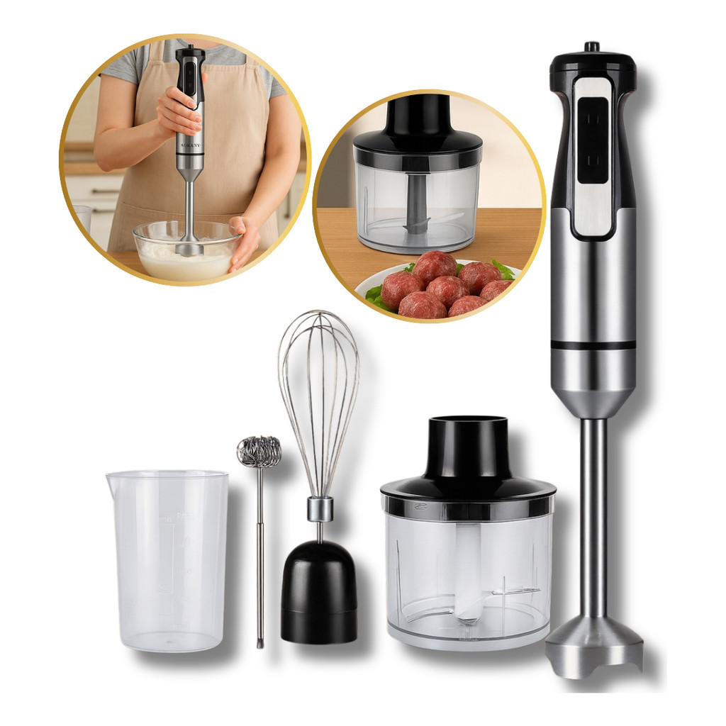 Mixer de Mão Elétrico 5 em 1 – 1000W - Batedor, Espumador e Misturador Multifuncional 127V