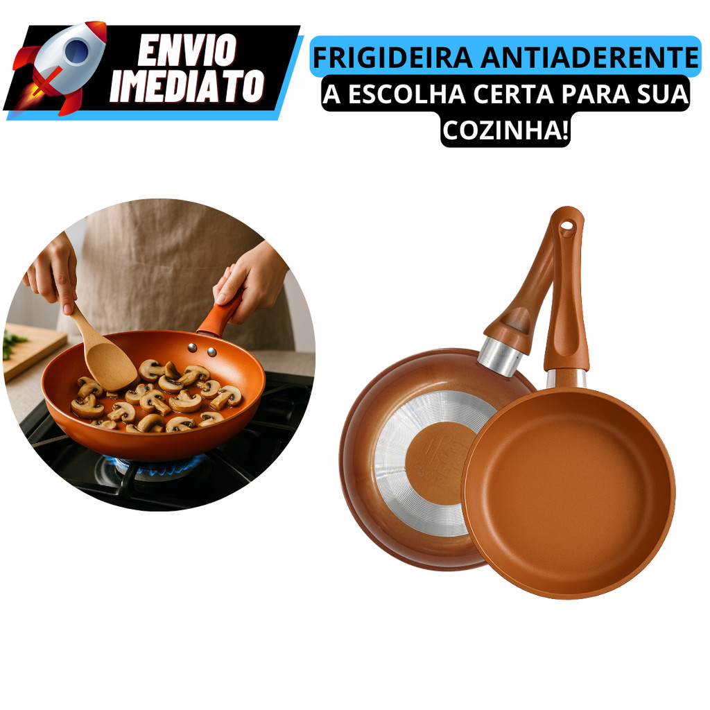 Frigideira Antiaderente Cerâmica Do Chef Não Gruda Não Vai Óleo Utensilios Domestico Cozinha