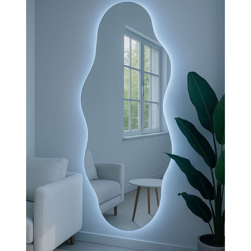 Espelho Grande Corpo Inteiro Com Led Espelho Para Sala Quarto Espelho Orgânico