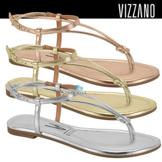 Rasteirinha Vizzano Feminina  Metalizada Tiras Finas Conforto em Oferta na Shopee