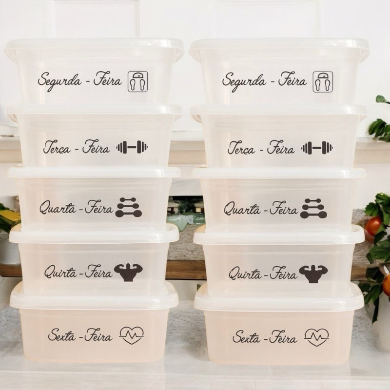 Imagem Kit 20 Unidades Pote Marmita Freezer Microondas Fitness Comida Congelada Marmitex Organização