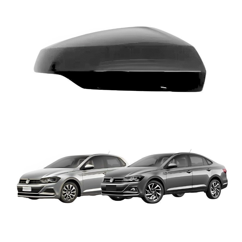 Capa Retrovisor Vw Polo Virtus 2017 Até 2023 Com Pisca Texturizado Lado Esquerdo Motorista