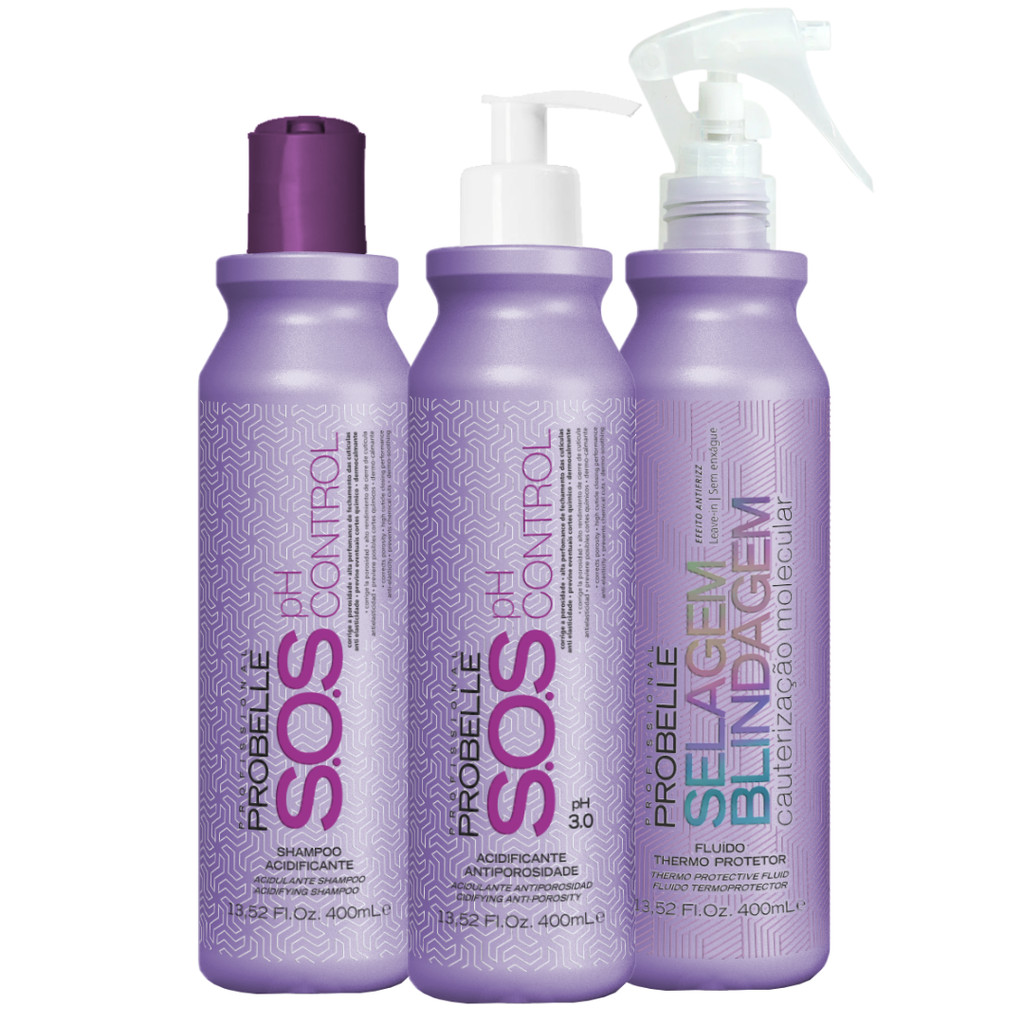 KIT SOS CAPILAR (Shampoo + Acidificante + Termo Protetor) Probelle