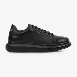 Tênis Masculino Casual Couro Legítimo Ferracini Forro Vacum Impulse Preto 7613-570B