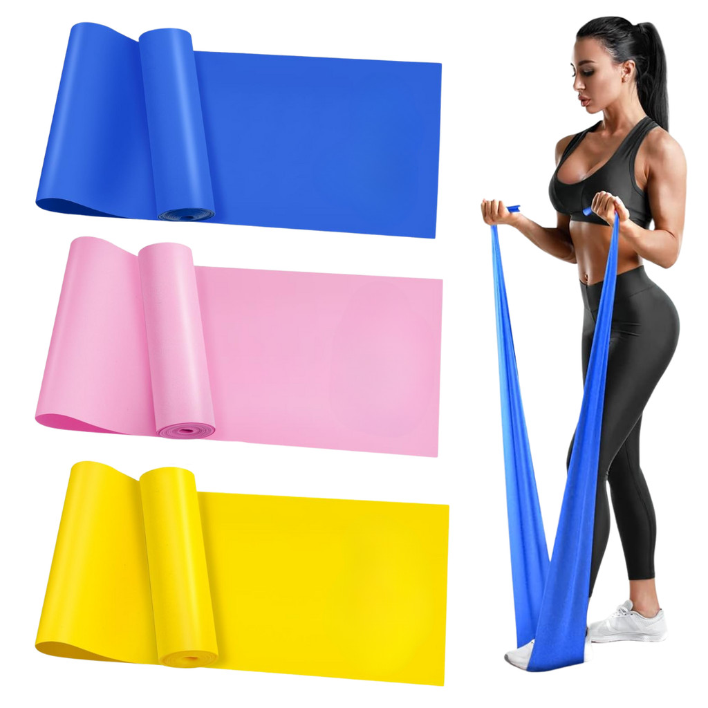 3 Thera Band Faixa Elástica 1,5 Metro Para Exercícios Multifuncionais Fisioterapia Pilates