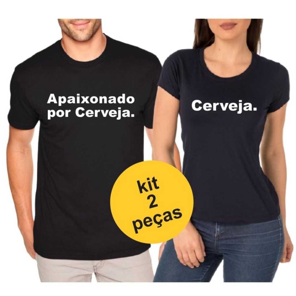 Kit de Camisetas para Casal Apaixonado por Cerveja e Cerveja Camisetas para Namorados