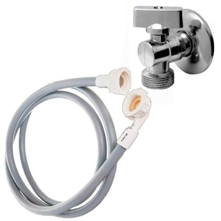Kit Mangueira 1,40m Para Máquina De Lavar Com Torneira Tipo Registro Esfera 1/2x 3/4Pol. em Oferta na Shopee