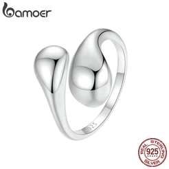 Bamoer 925 Sterling Sliver Ring Anel De Fita De Água Ajustável Jóias De Moda Para Mulheres