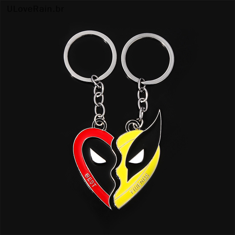 ULOVERAIN Movie Superhero Deadpool And Wolverine Best Friends Heart Pendant Chaveiros Colar Para Mulheres Homens Cosplay Jóias Presente BR