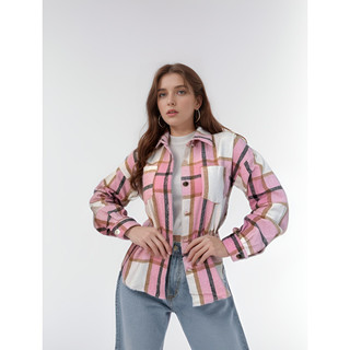 Blusa Camisa Feminina Flanelada Estampa Xadrez Quadriculada Manga Longa Moda Gringa Inverno