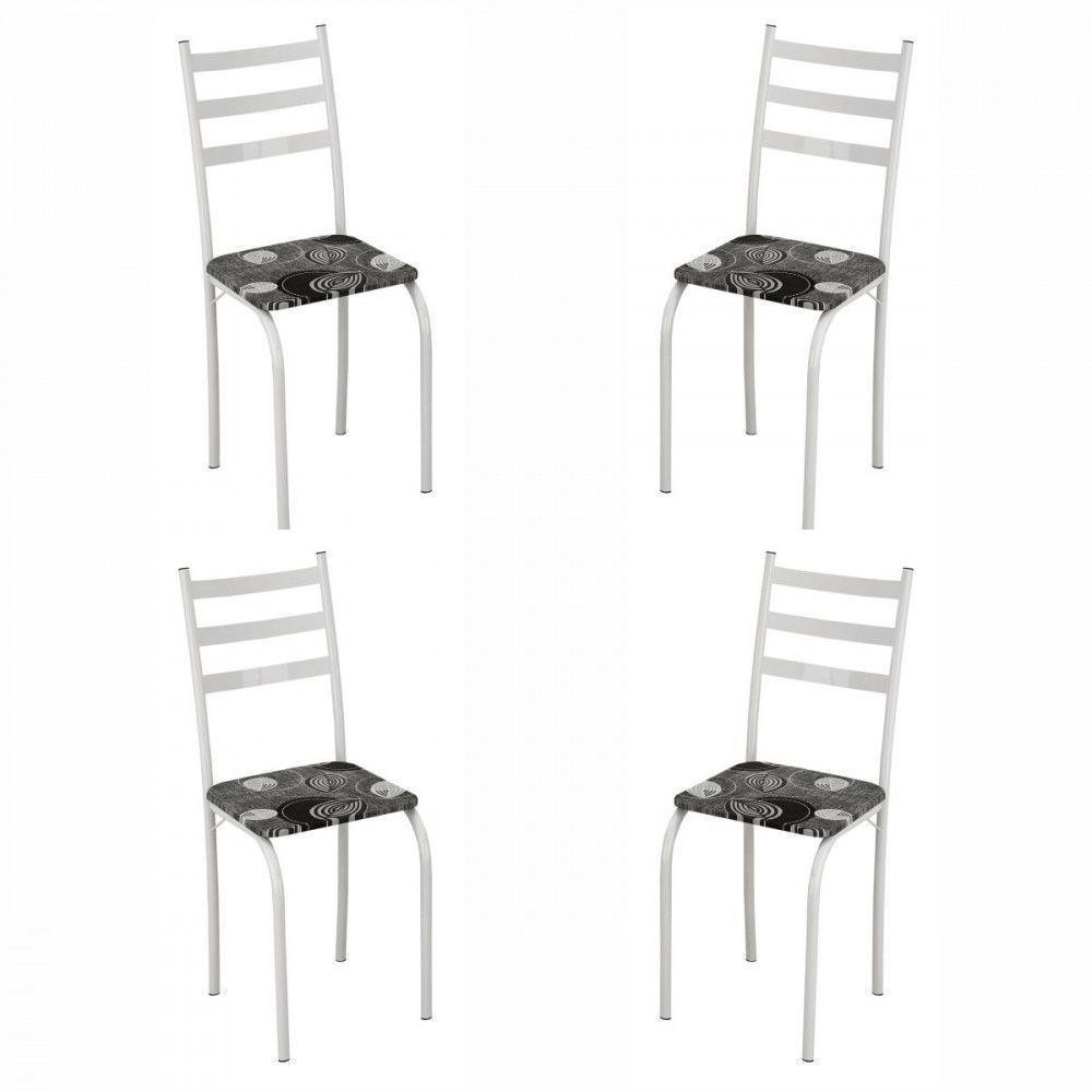 Conjunto Com 4 Cadeiras Maraba Liso Branco Assento Paraopeba Teixeira Branco em Oferta na Shopee