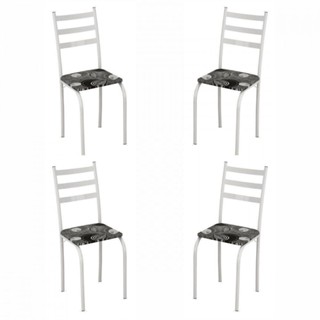 Conjunto Com 4 Cadeiras Maraba Liso Branco Assento Paraopeba Teixeira Branco em Oferta na Shopee