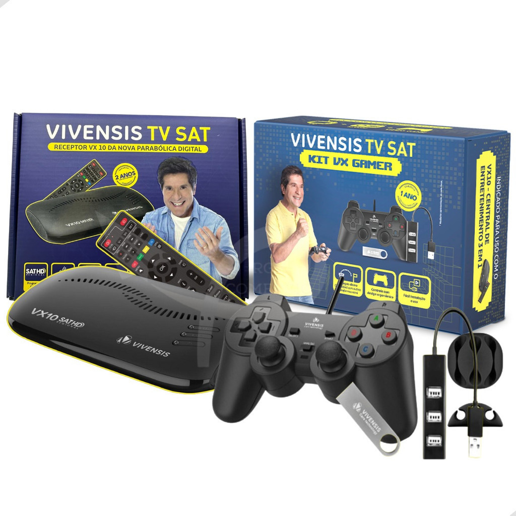 Receptor Vivensis Digital Vx10 Sat Hd + Kit Gamer Vx Jogos