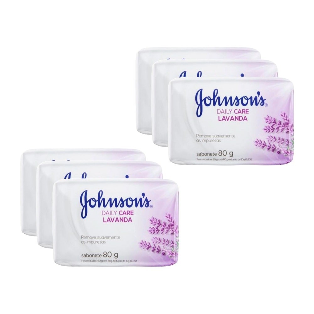 Kit Sabonete Johnson's Care Lavanda 80g c/6un em Oferta na Shopee