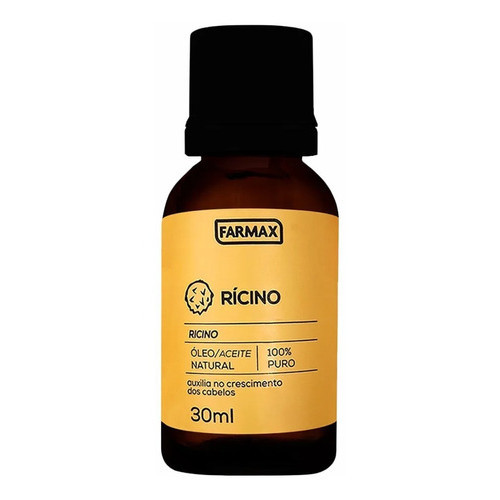 Óleo De Rícino Natural Auxilia No Crescimento 30ml Farmax em Oferta na Shopee