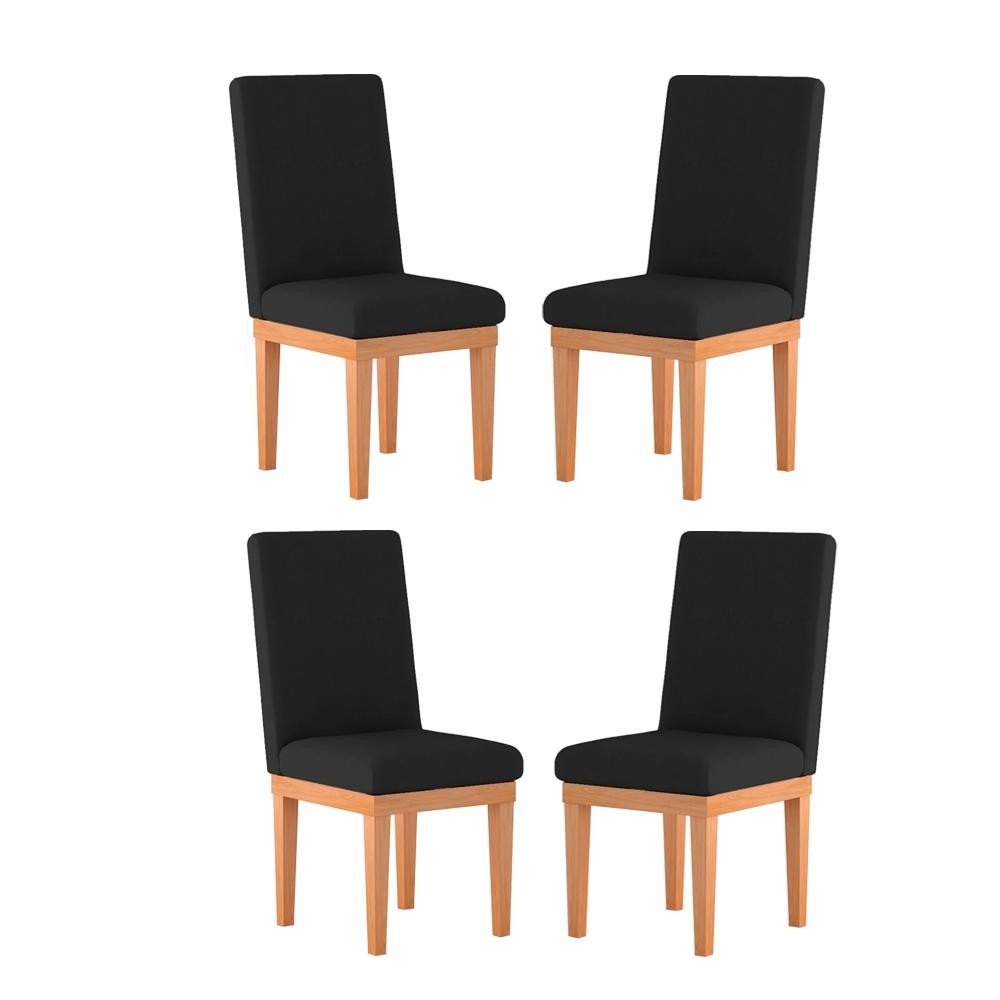 Kit 4 Cadeiras Estofadas Reforçadas Para Mesa De Jantar