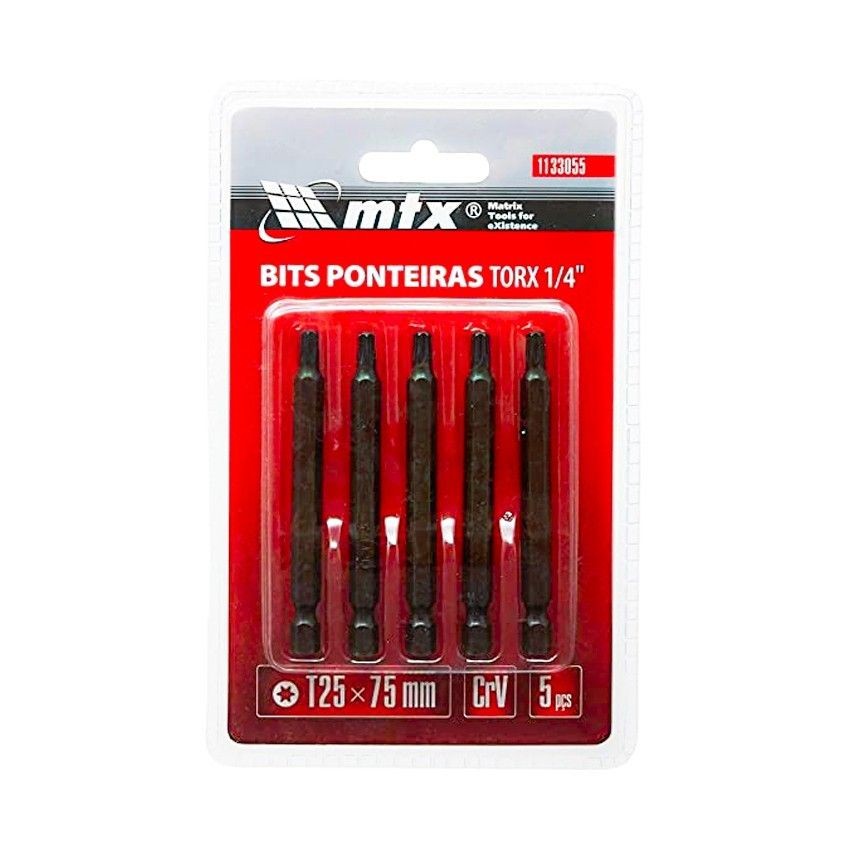 Jogo de Bits Tipo Torx para Parafusadeira 10x75mm 1132755- MTX