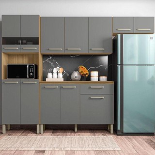 Kit Cozinha Ambiente Versalhes 4 Peças Freijó Gris - Kits Paraná em Oferta na Shopee