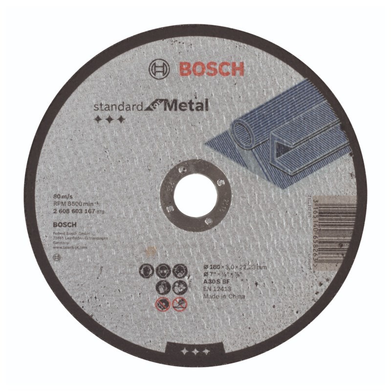 Disco de Corte 7" Standard Bosch 180mm X 3,0mm X 22,23mm Bosch - 2608619739