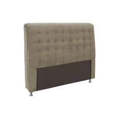 Cabeceira Cama Box Estofada Casal Casal Dama Plus Suede Marrom Taupe - Simbal