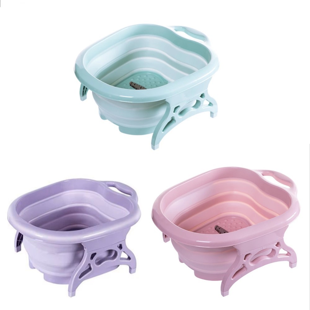 Bacia Dobrável Alivia Dores Para Os Pés C/ Hidromassageador