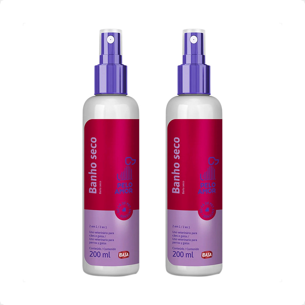 Kit 2 Banho Seco Pelo Amor Ibasa Higienizador - 200ml