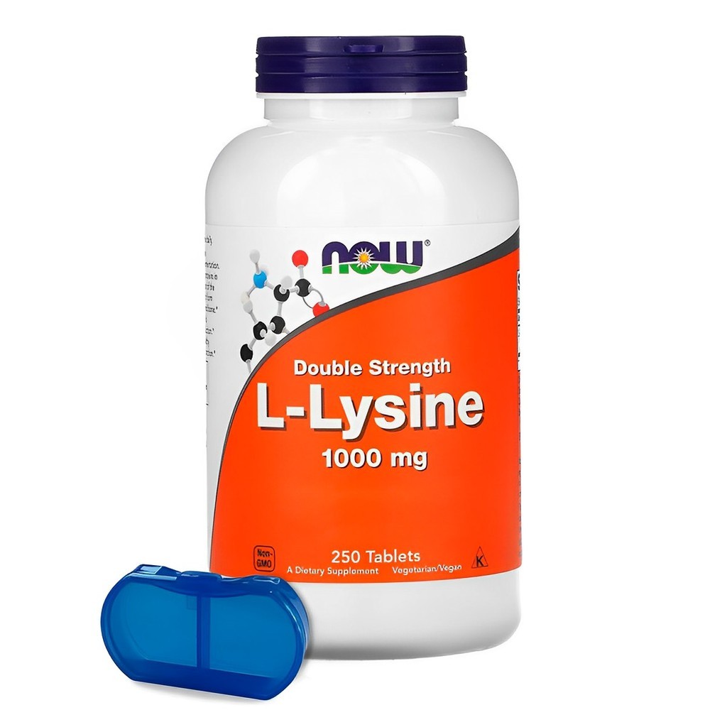L-Lysine Now Foods 1000mg L-lisina 250 Tabs + Porta Cápsulas em Oferta na Shopee