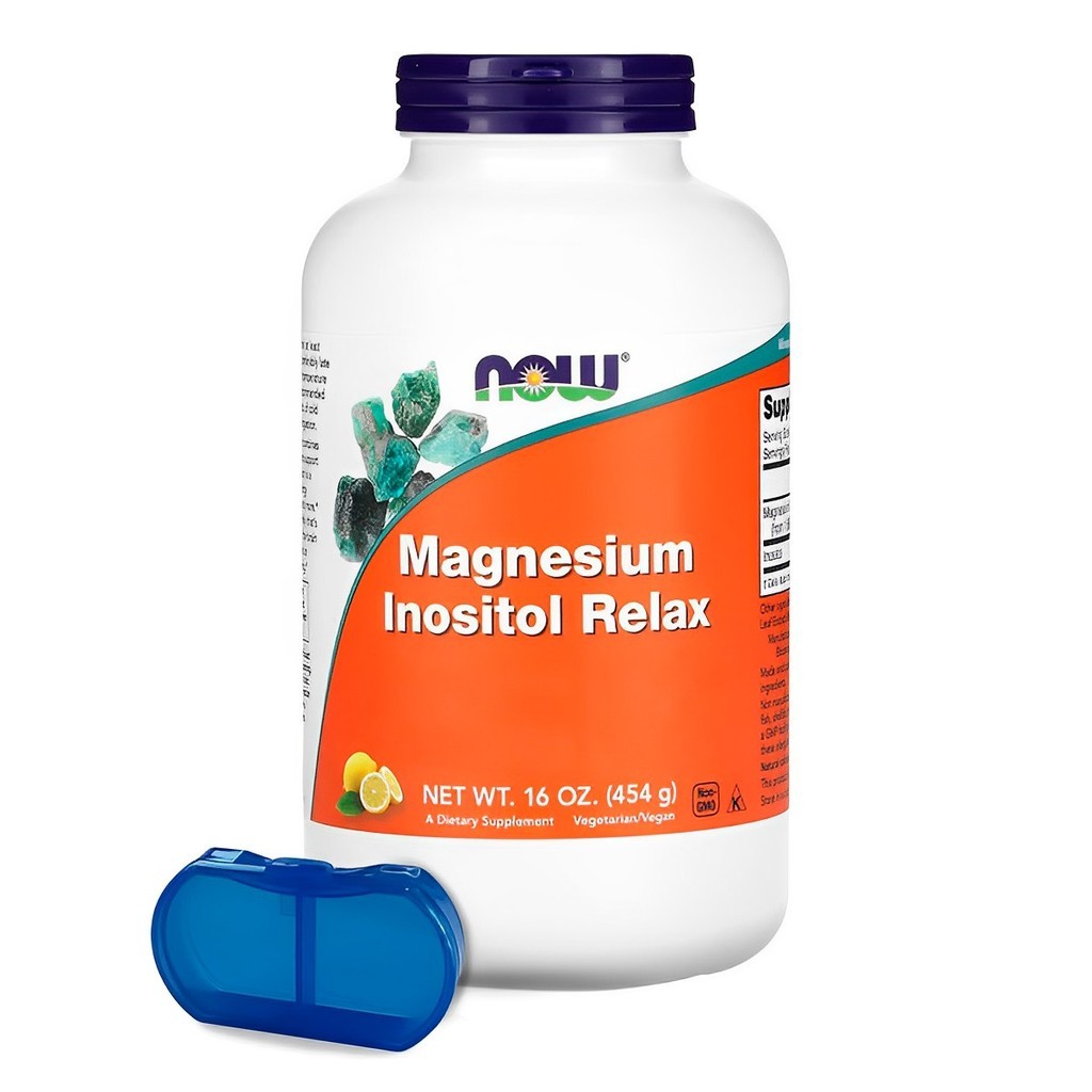 Magnésio Inositol Relax Pó Now Limonada + Porta Cápsulas em Oferta na Shopee