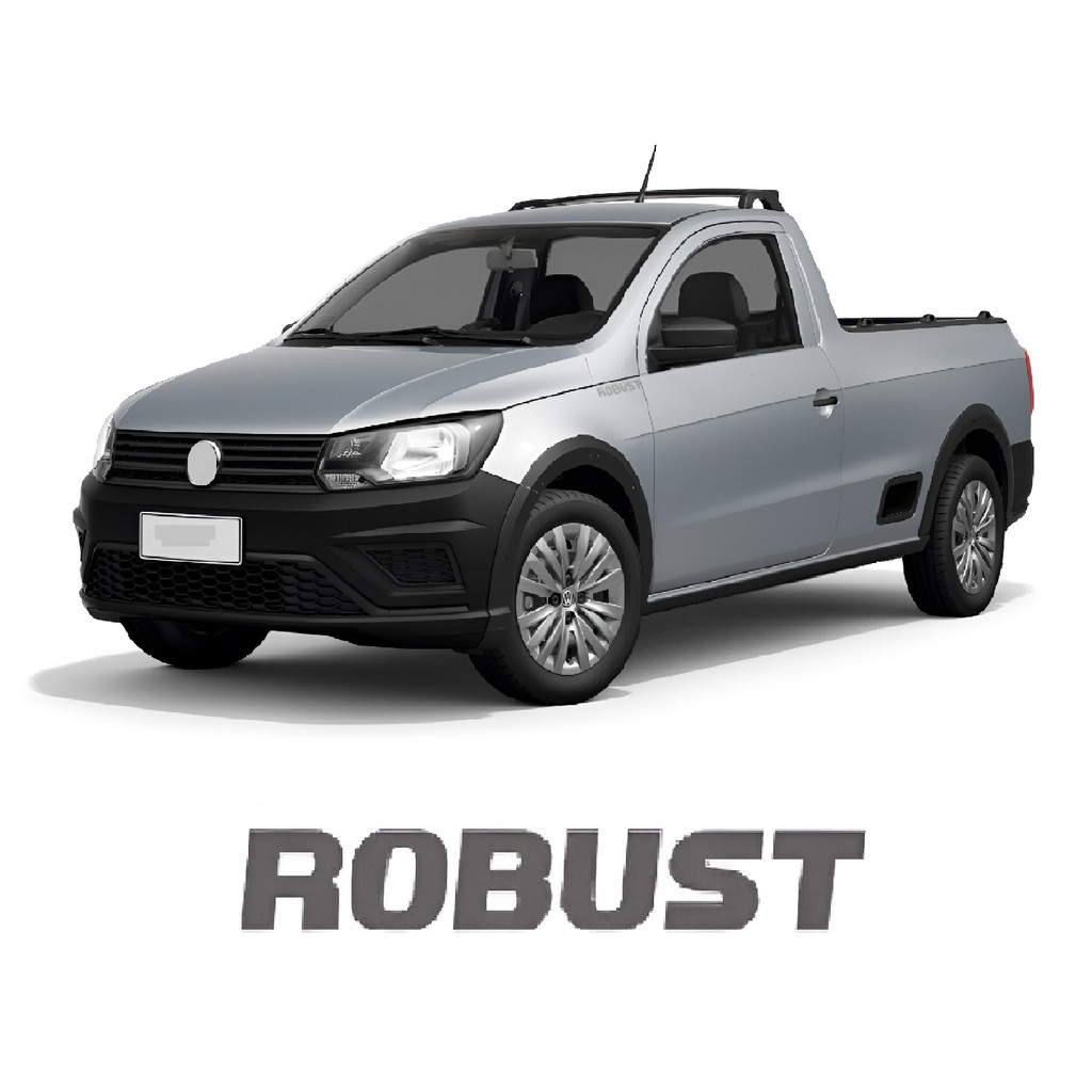 Adesivo Emblema Lateral Robust Saveiro 2017 2018 2019 Cinza