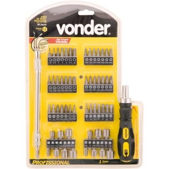 Jogo Bits Ponteiras 1/4" Com 58 peças Cromo Vanádio Vonder