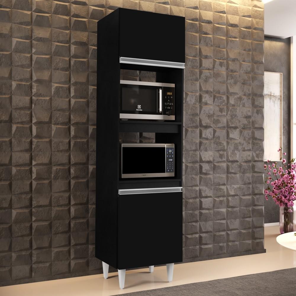 Paneleiro Cozinha Torre Quente 56cm Colorado Preto - Lumil Móveis em Oferta na Shopee