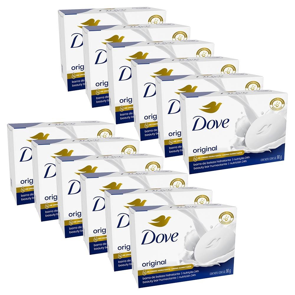 Kit 12 Sabonetes Barra Dove Original 90g em Oferta na Shopee