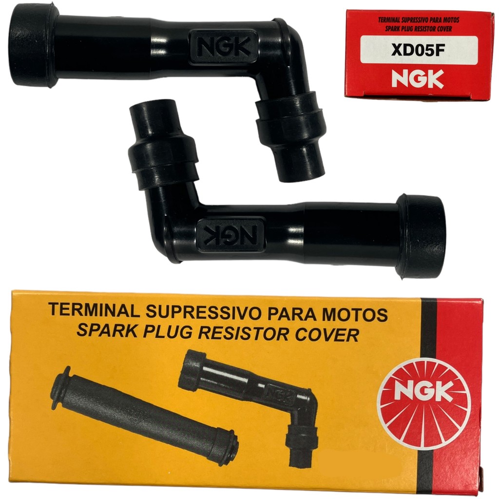 PAR CACHIMBO VELA TERMINAL SUPRESSIVO NGK ORIGINAL SUZUKI INTRUDER VS 1400 GLP KIT 2 PCS