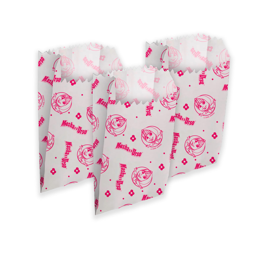 50 Sacos De papel Temático festa Masha e o Urso Decoração resistênte